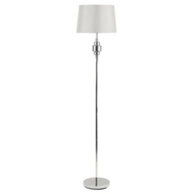 Chrome Floor Lamp with Grey Shade - thumbnail 1