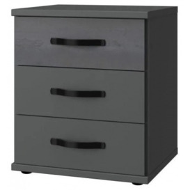 IN STOCK Duo2 3 Drawers Bedside Cabinet, German Made Graphite Bedroom Furniture
