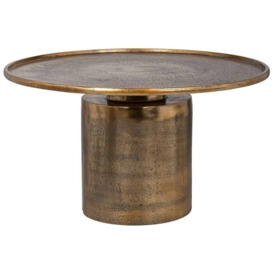 Griffin Brushed Gold Round Coffee Table - thumbnail 1