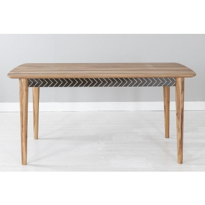 Clearance - Luxuria Sheesham Dining Table, Indian Wood, 160cm Seats 6 Diners Rectangular Top with 4 Legs - image 1