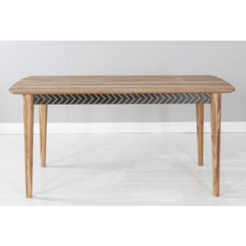 Clearance - Luxuria Sheesham Dining Table, Indian Wood, 160cm Seats 6 Diners Rectangular Top with 4 Legs - thumbnail 1