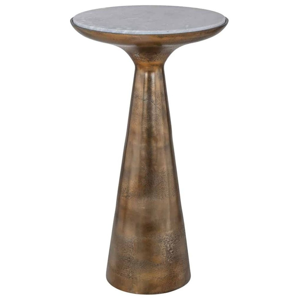 Ethan Brushed Gold 38cm Round Side Table - image 1