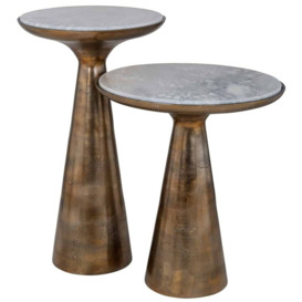 Ethan Brushed Gold 38cm Round Side Table - thumbnail 3