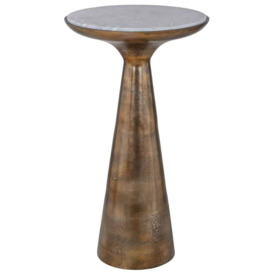 Ethan Brushed Gold 38cm Round Side Table - thumbnail 1