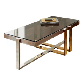 Noble Gold and Silver Glass Coffee Table