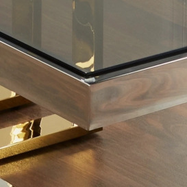 Noble Gold and Silver Glass Coffee Table - thumbnail 2