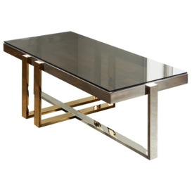 Noble Gold and Silver Glass Coffee Table - thumbnail 3
