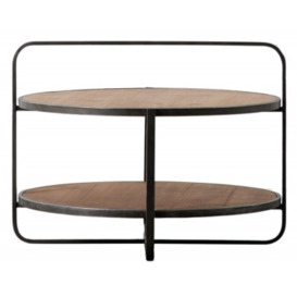 Daykin Wood and Metal Coffee Table - Comes in Oak and Black Options - thumbnail 1