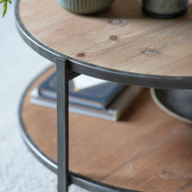 Daykin Wood and Metal Coffee Table - Comes in Oak and Black Options - thumbnail 2