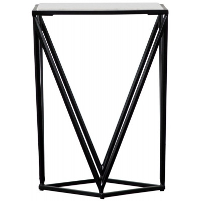 Haslett Marble Side Table - Comes in White and Black or White and Gold Options - image 1