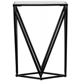 Haslett Marble Side Table - Comes in White and Black or White and Gold Options