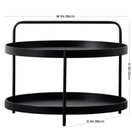 Staley Metal Round Coffee Table - Comes in Black and Gold Options - thumbnail 3