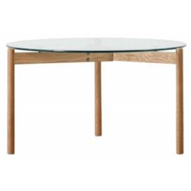 Mastic Oak and Glass Coffee Table - Comes in Natural Oak and Black Oak Options