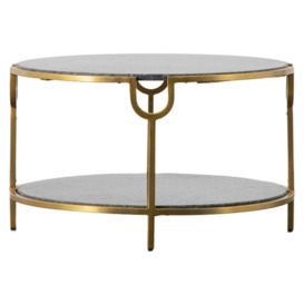 Welby Black Marble and Gold Coffee Table