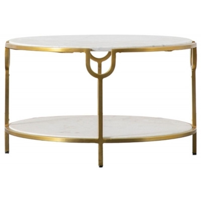Welby Coffee Table - Comes in White Marble and Gold or Black Marble and Gold Options - image 1