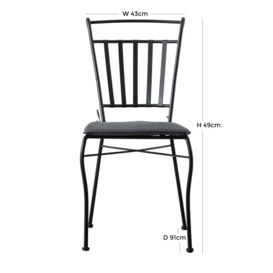 Lorena Steel Outdoor Garden Dining Chair (Sold in Pairs) - thumbnail 3