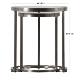 Roby Glass and Metal Nest of 2 Tables - Comes in Silver and Gold Base Options - thumbnail 3
