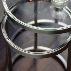 Roby Glass and Metal Nest of 2 Tables - Comes in Silver and Gold Base Options - thumbnail 2