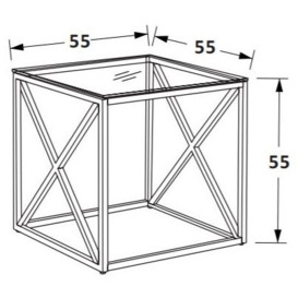 Luisa Glass and Chrome Square Side Table - thumbnail 2