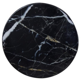 Voyager Black Monochrome Marble Round Wall Mirror - 80cm x 80cm - thumbnail 2