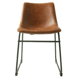 Cooper Vegan Tan Leather Dining Chair (Sold in Pairs) - thumbnail 1