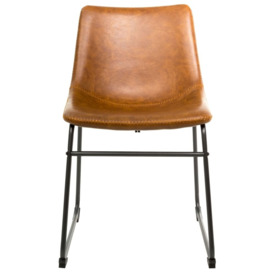 Cooper Vegan Tan Leather Dining Chair (Sold in Pairs) - thumbnail 3