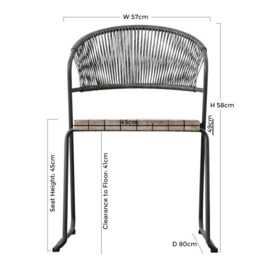 Nardo Teak Outdoor Garden Dining Chair (Sold in Pairs) - thumbnail 3