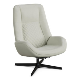 Bordeaux Club Royal White Leather Swivel Recliner Chair