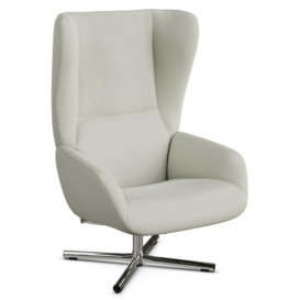 Chef Club Royal White Leather Swivel Recliner Chair