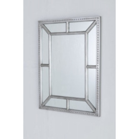 Clearance - Antique Silver Trim Wall Mirror Rectangular - 76cm x 100cm - thumbnail 1