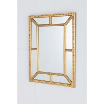 Clearance - Antique Gold Trim Wall Mirror Rectangular - 76cm x 100cm - image 1
