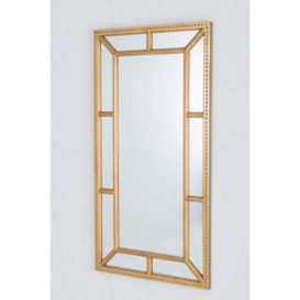 Clearance - Antique Gold Trim Wall Mirror Rectangular - 80cm x 155cm - thumbnail 1