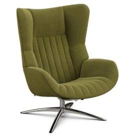 Firana Lido Oliven Fabric Swivel Recliner Chair