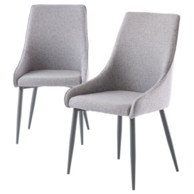 Rimini Mineral Grey Fabric Dining Chair with Grey Powder Coated Legs (Sold in Pairs) - thumbnail 2