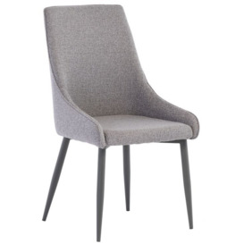 Rimini Mineral Grey Fabric Dining Chair with Grey Powder Coated Legs (Sold in Pairs) - thumbnail 1