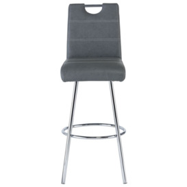 Indio Grey Faux Leather Swivel Bar Stool with Chrome Base (Sold in Pairs) - thumbnail 2