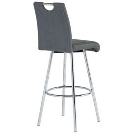 Indio Grey Faux Leather Swivel Bar Stool with Chrome Base (Sold in Pairs) - thumbnail 3