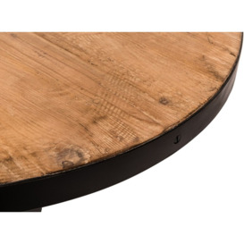 Revival Reclaimed Pine and Black Metal Flute Base Large Oval Dining Table - 8 Seater - thumbnail 2