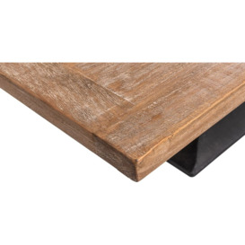 Chelsea Reclaimed Pine Coffee Table with Black Flute Shape Metal Base - thumbnail 3