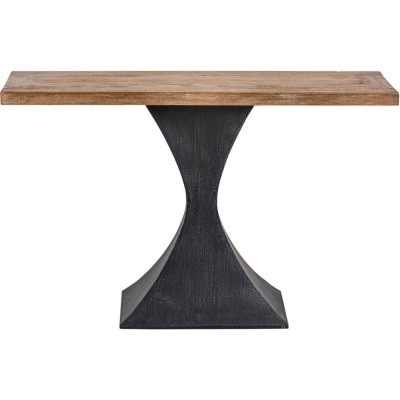 Chelsea Reclaimed Pine Console Table with Black Flute Shape Metal Base - image 1