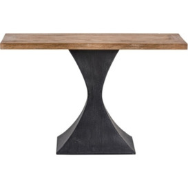 Chelsea Reclaimed Pine Console Table with Black Flute Shape Metal Base