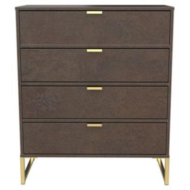 Clearance - Diego Copper Gold 4 Drawer Chest - FSS12518