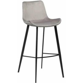 Clearance - Dan Form Hype Alu Velvet Bar Stool with Black Legs (Sold in Pairs) - FS033