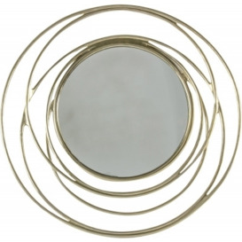 Clearance - Angola Satin Gold Round Mirror - 100cm x 100cm - FS307 - thumbnail 1