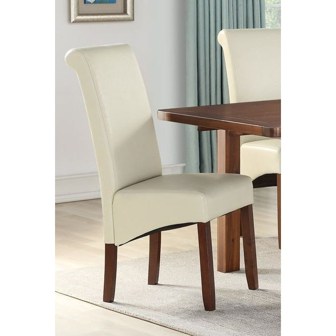 Clearance - Sophie Cream Faux Leather Dining Chair (Pair) - FS162