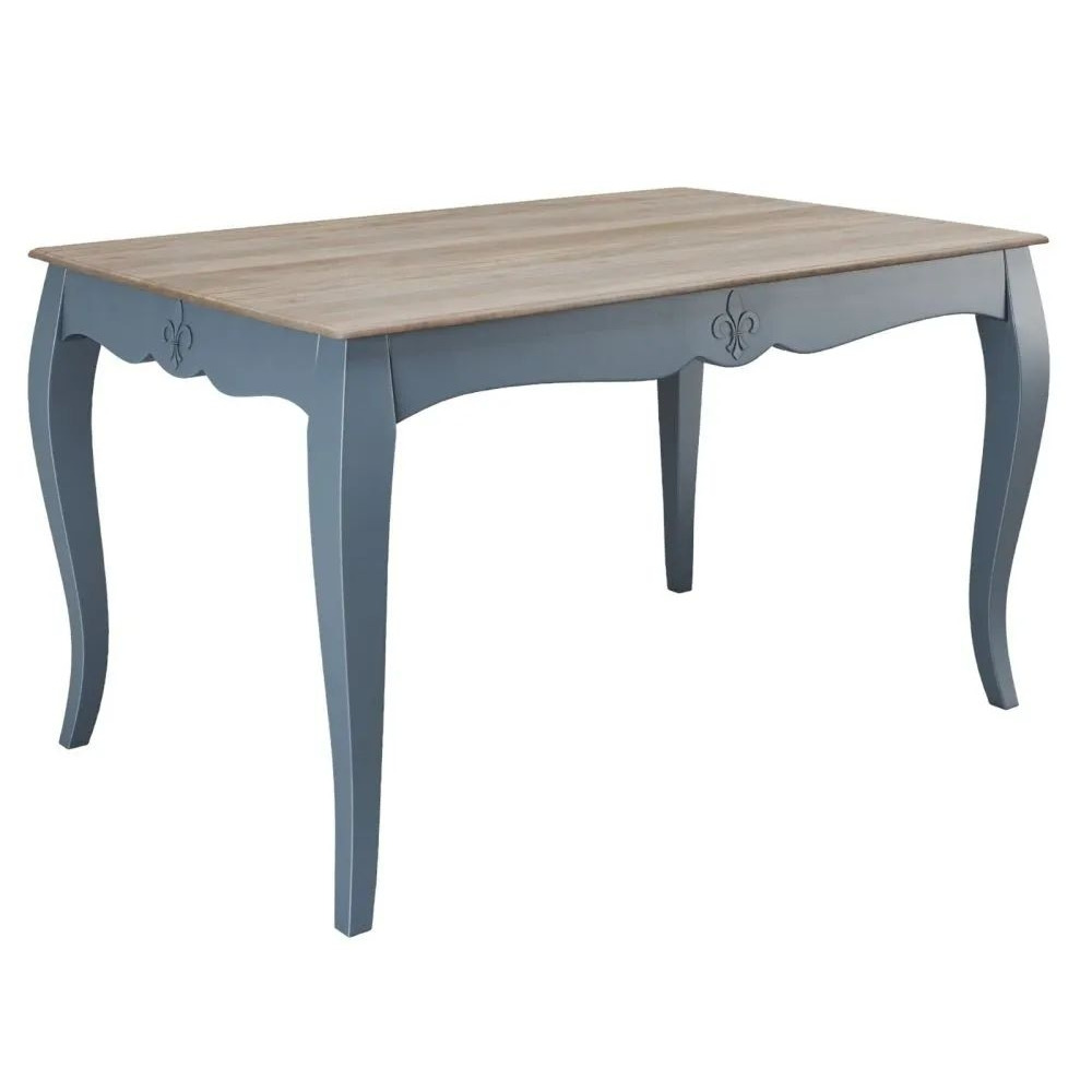 Clearance - Fleur French Style Dining Table, Stiffkey Blue Painted Solid Mango Wood, 135cm Seats 4 Diners - image 1
