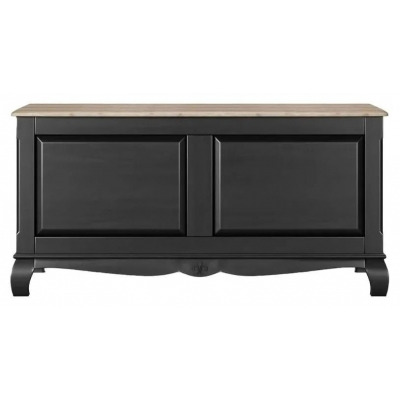 Clearance - Fleur French Style Black Blanket Box - Made in Solid Mango Wood - image 1