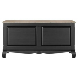 Clearance - Fleur French Style Black Blanket Box - Made in Solid Mango Wood