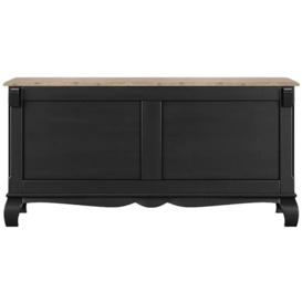Clearance - Fleur French Style Black Blanket Box - Made in Solid Mango Wood - thumbnail 3