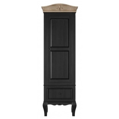 Clearance - Fleur French Style Black 1 Door Wardrobe - Made in Solid Mango Wood - image 1